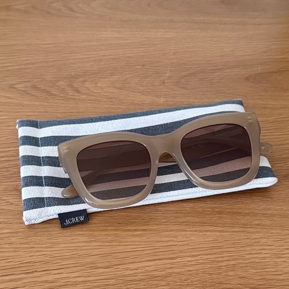 J. Crew Accessories - J. Crew Sunglasses in Brown with Striped Pouch